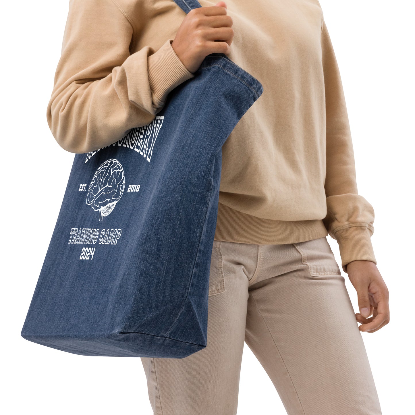 Organic Denim Tote Bag - Neurosurgery Training Camp 2024 - BSG Store
